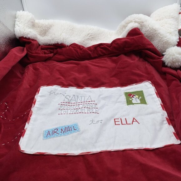 Pottery Barn Ella Letters to Santa Bag Velvet Sack Christmas Stocking 40 X 33 in - Picture 12 of 12